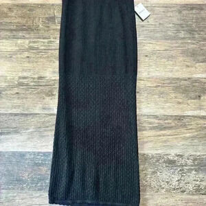 Forever 21 Black Ribbed Maxi Skirt
